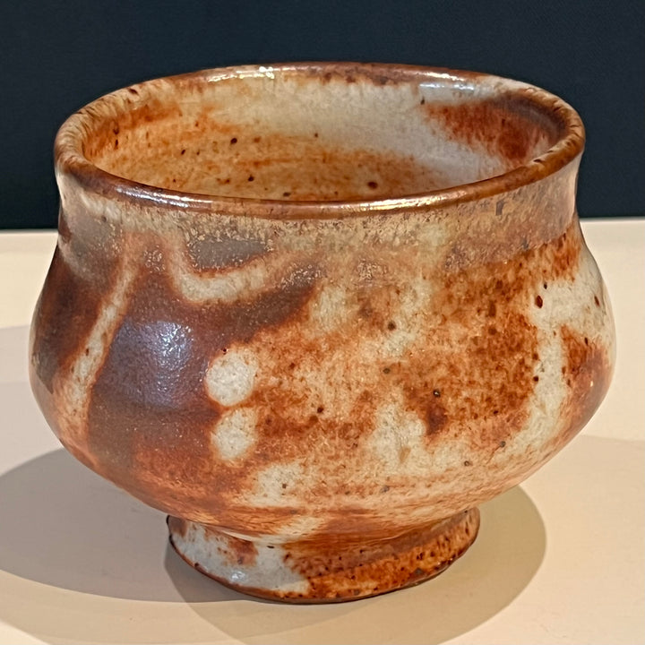 1970s Brown/Grey Studio Pottery Ceramic Footed Bowl