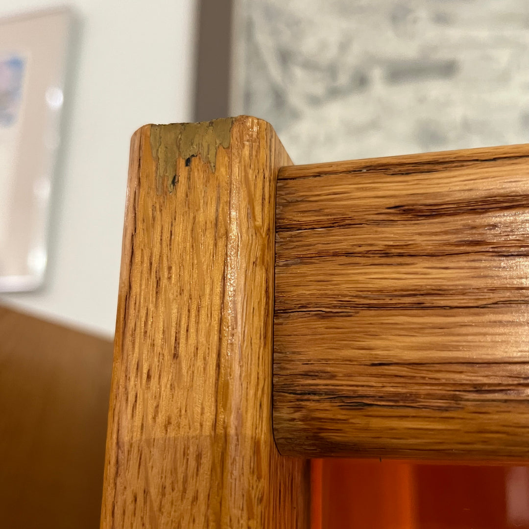 Belgian Blond Oak Display Cabinet/Secretary