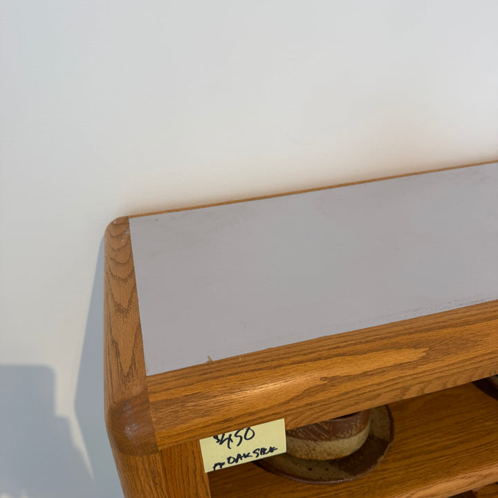 Oak Shelving Unit with Formica Top