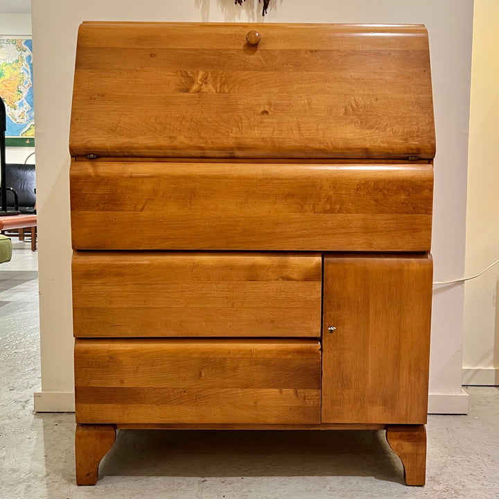 Restored Solid Maple Secretary Desk