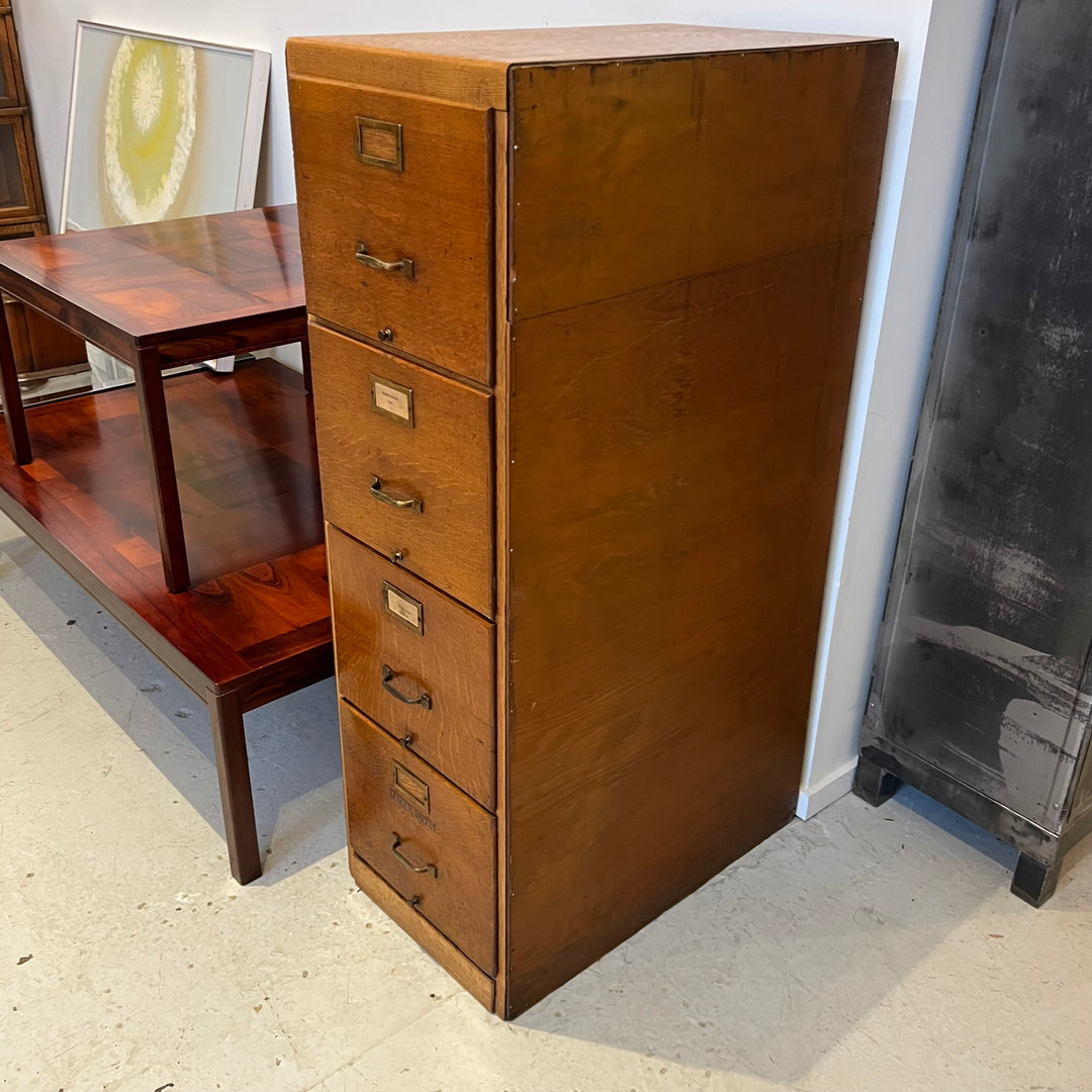 Oak 4-Drawer File Cabinet with Plywood Sides
