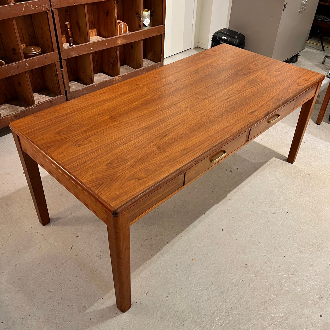1940s Leopold 6’ Walnut Library Table Desk
