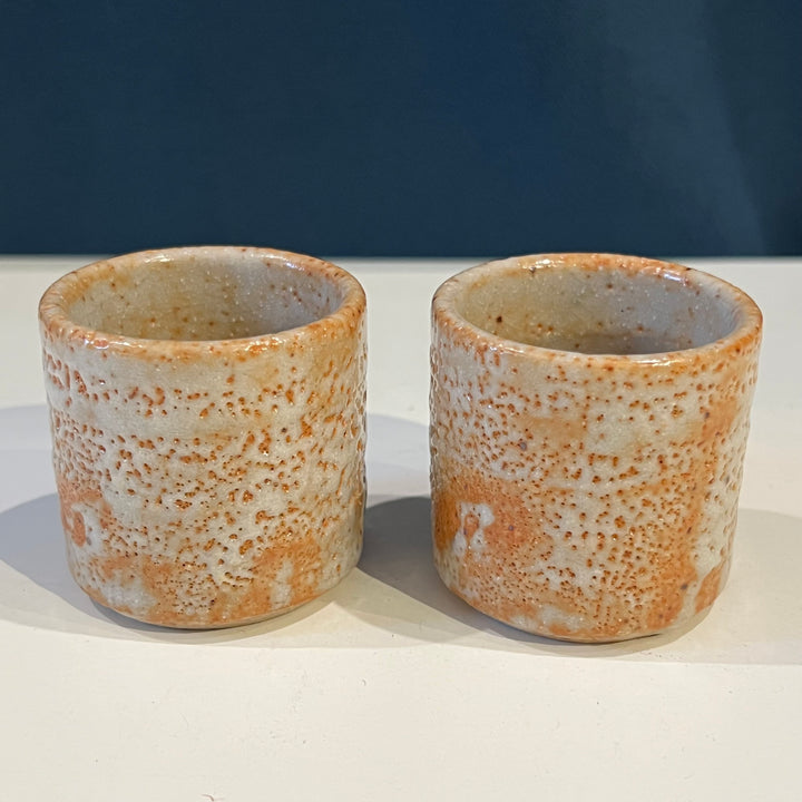 Pair of 1960s Shino Ware Ceramic Sake Cups