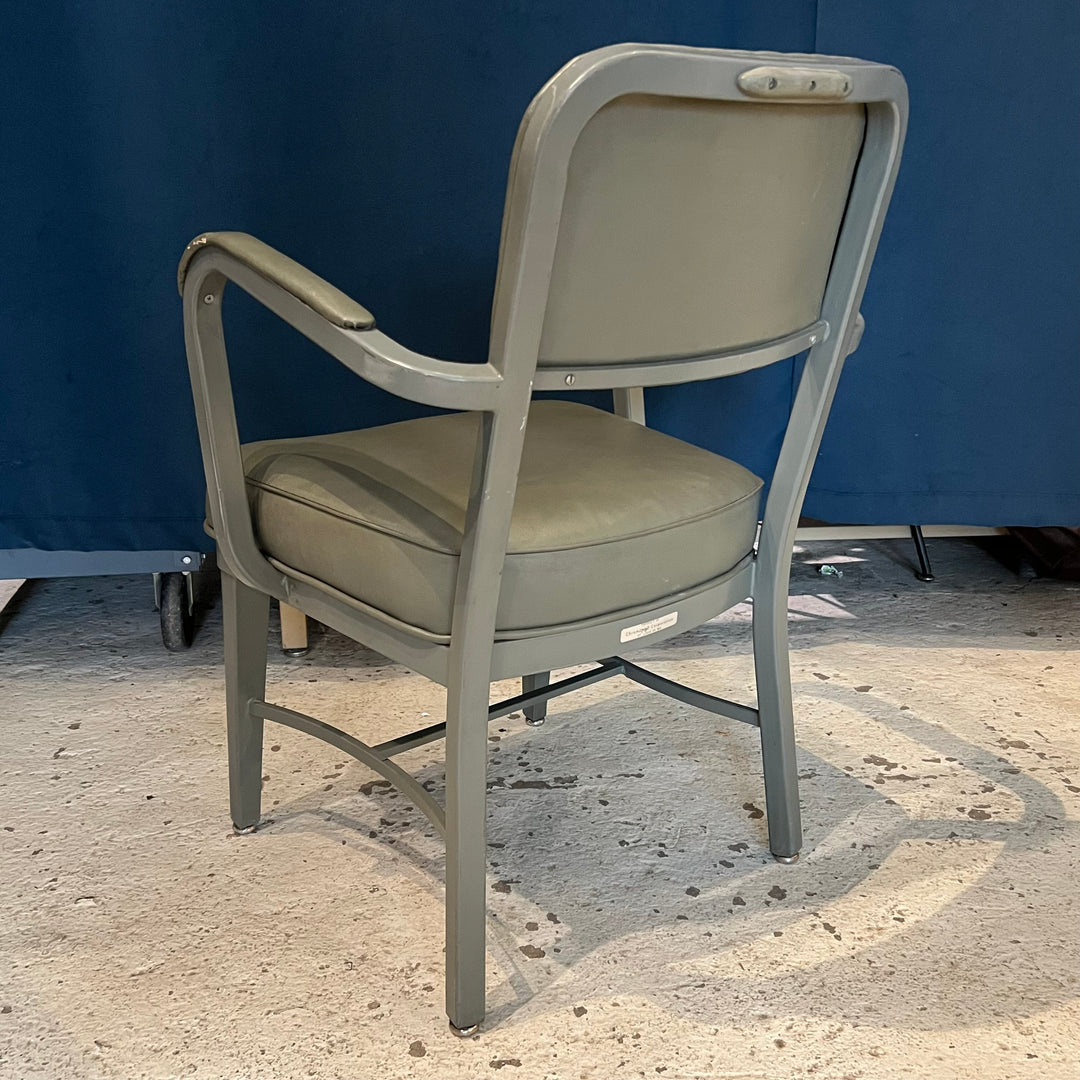 Chromecraft Industrial Grey Metal Tanker Armchair