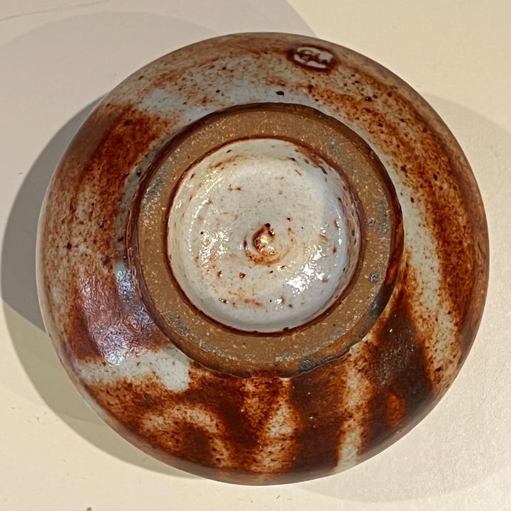1970s Brown/Grey Studio Pottery Ceramic Footed Bowl