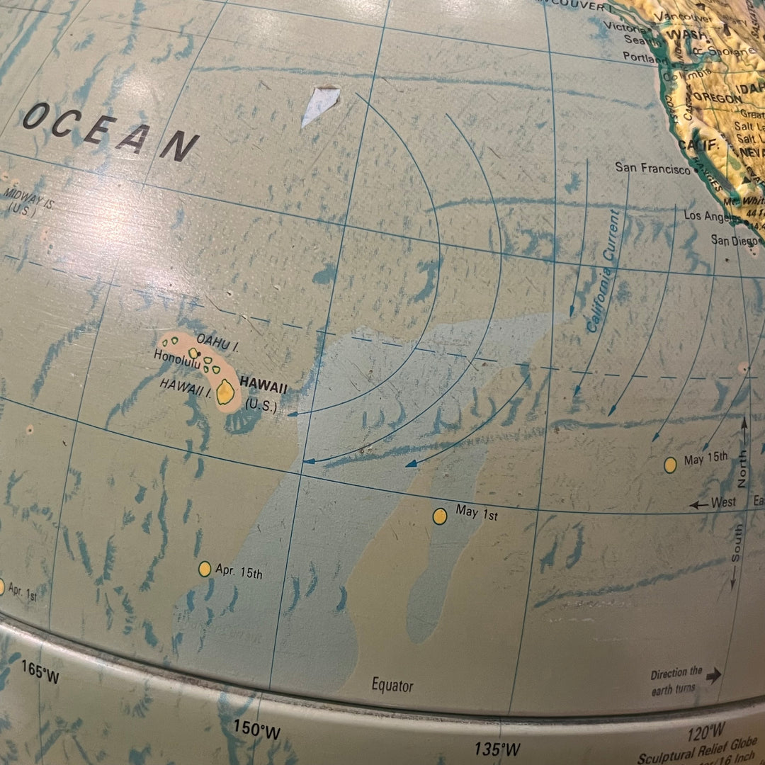 Vintage Nystrom 16” Relief Globe (1)