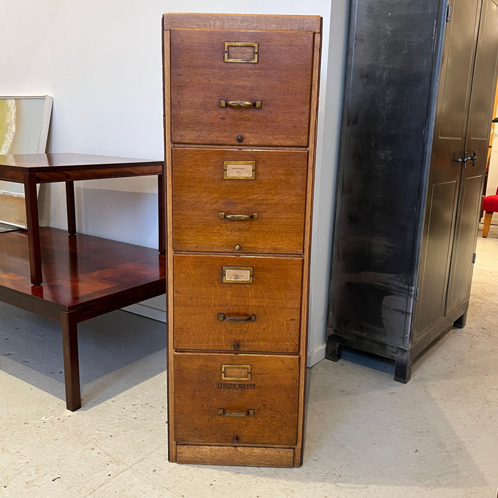 Oak 4-Drawer File Cabinet with Plywood Sides