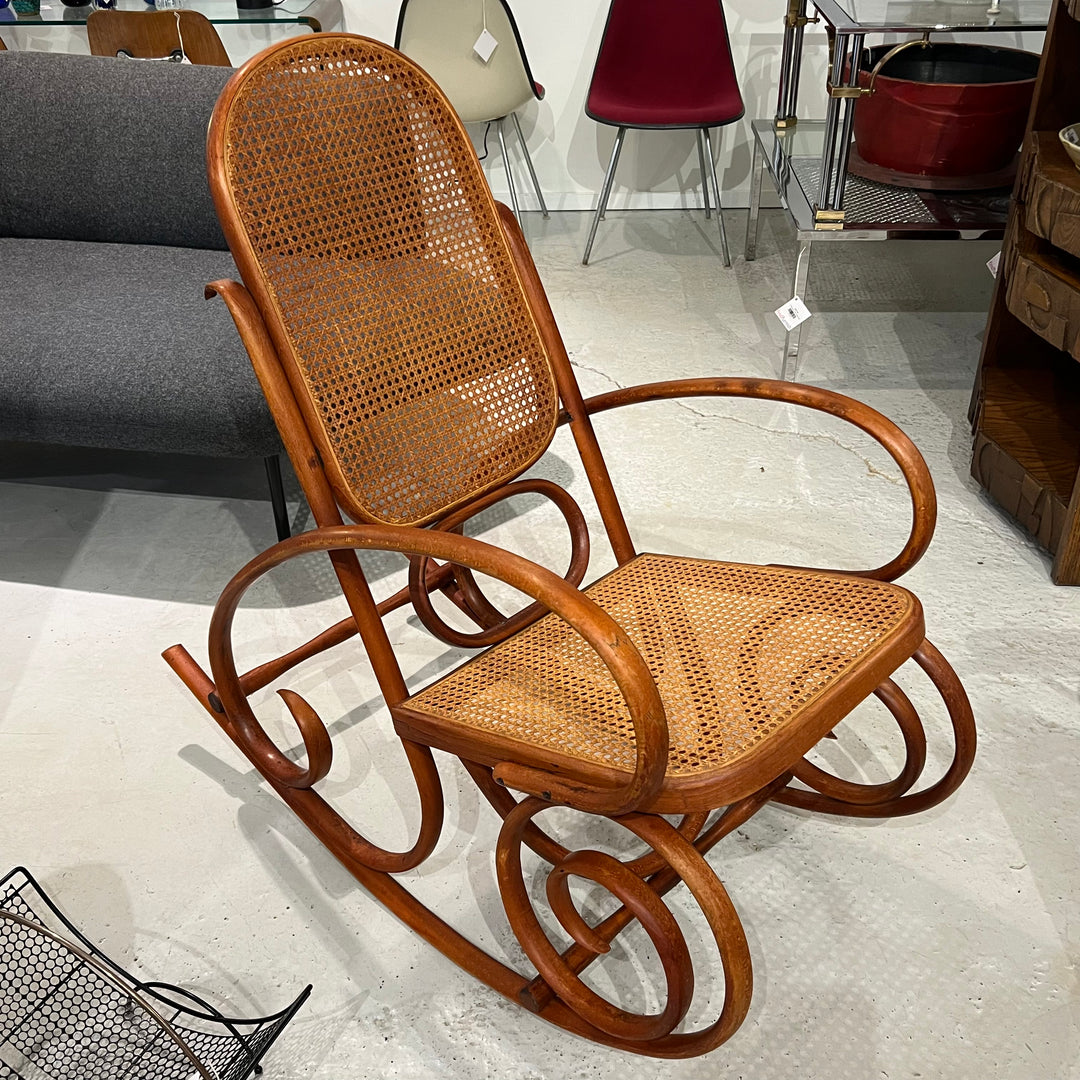 Antique Thonet Bentwood Rocker w/Perfect Caning