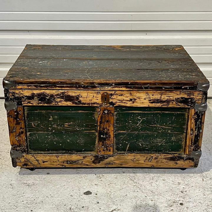 Rough-Restored Antique Wood Tool Chest/Trunk