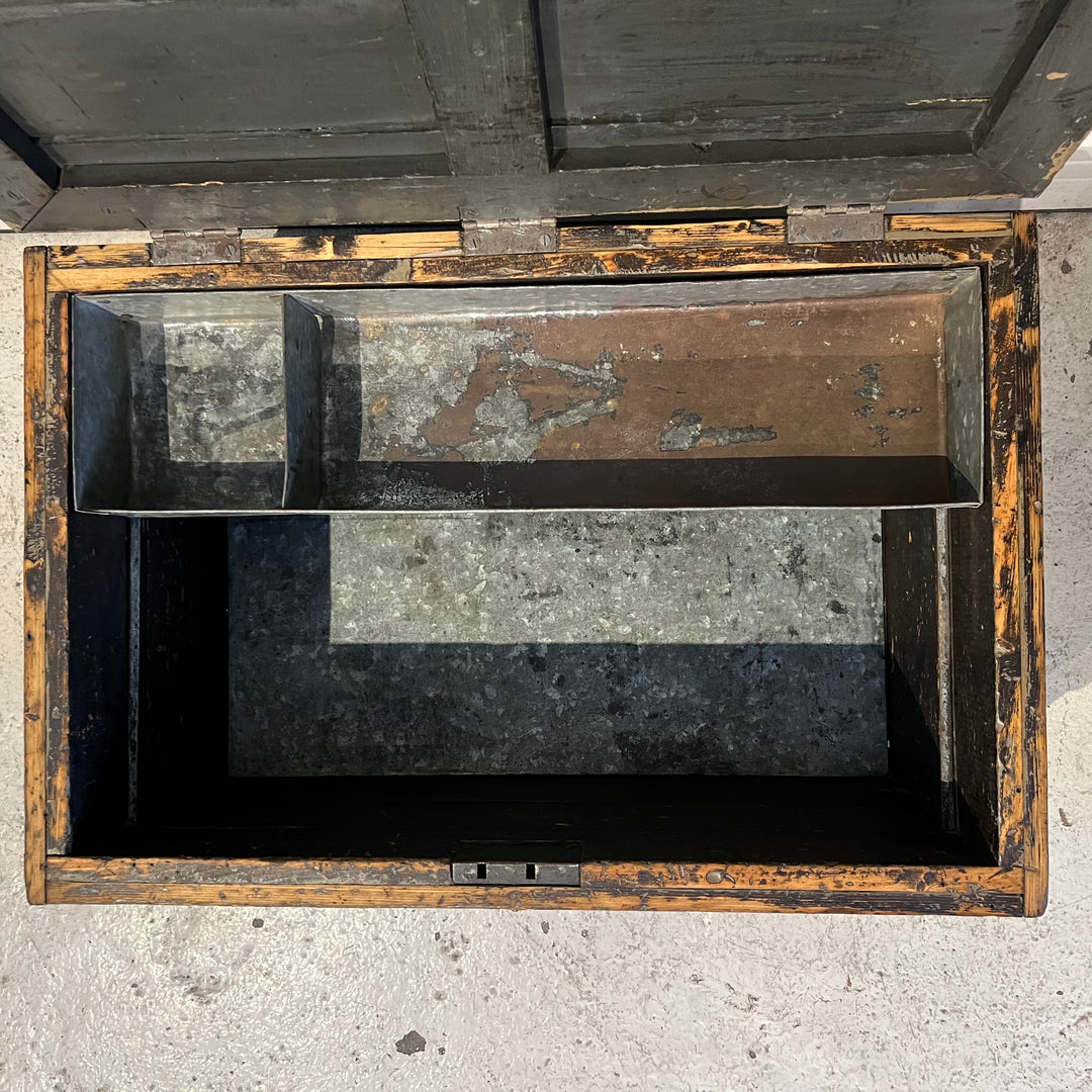 Rough-Restored Antique Wood Tool Chest/Trunk