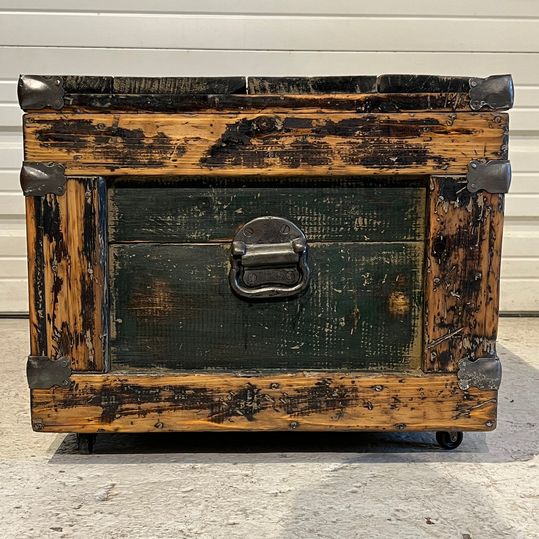 Rough-Restored Antique Wood Tool Chest/Trunk