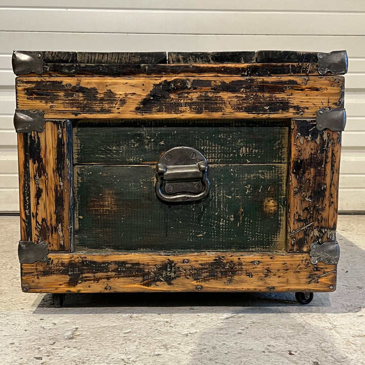 Rough-Restored Antique Wood Tool Chest/Trunk