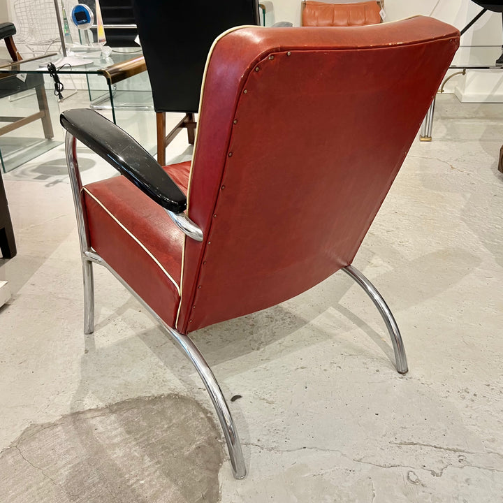 1950s Deco-style Chrome/Vinyl Lounge Chair
