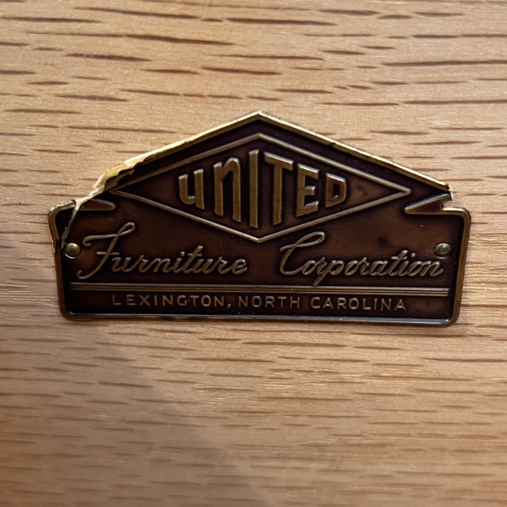 1950s United Furniture Corp. Blond 5-Drawer Tallboy Dresser