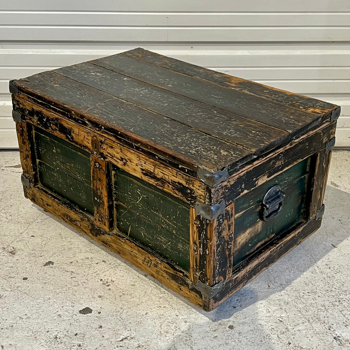 Rough-Restored Antique Wood Tool Chest/Trunk