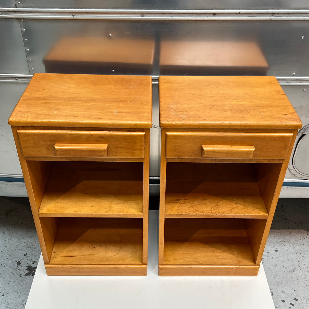 Pair of 1950s-Era Clear Pine Nightstands