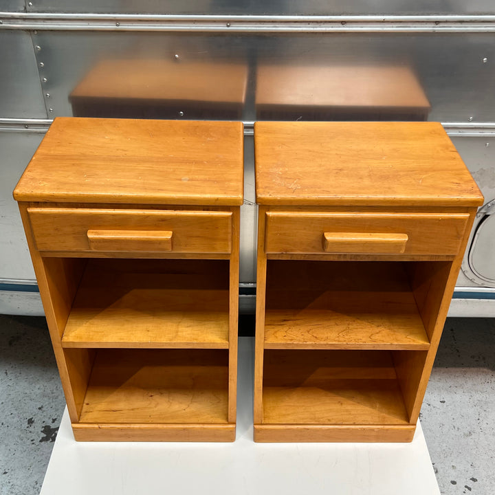 Pair of 1950s-Era Clear Pine Nightstands