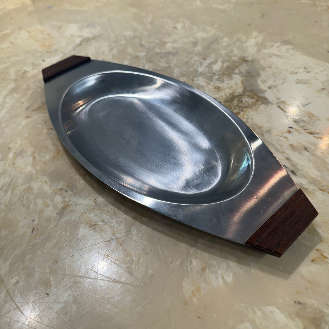 Small Steel & Teak Tray