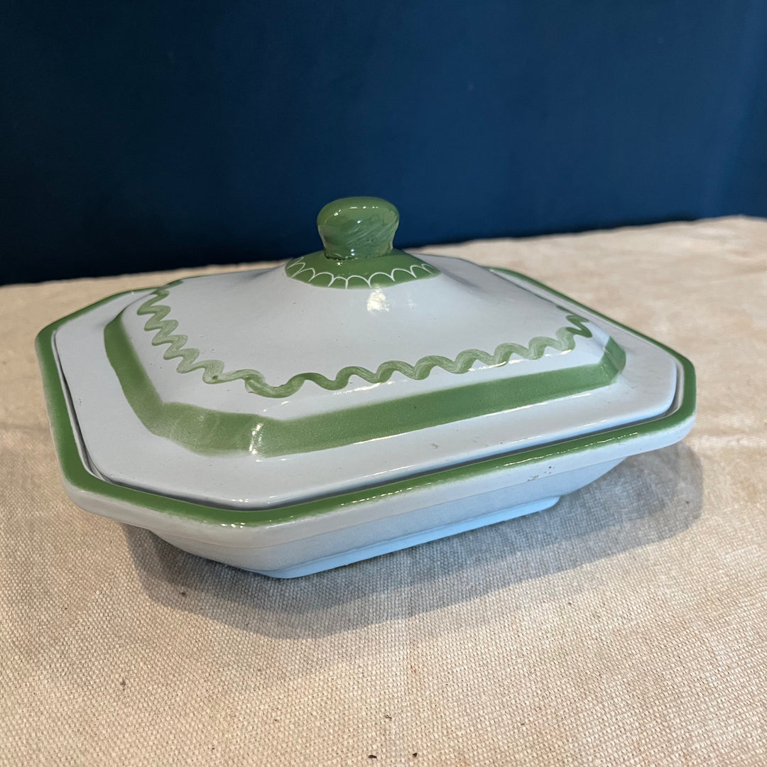 3pc Klafrestrom Sweden Green & White Serving-ware