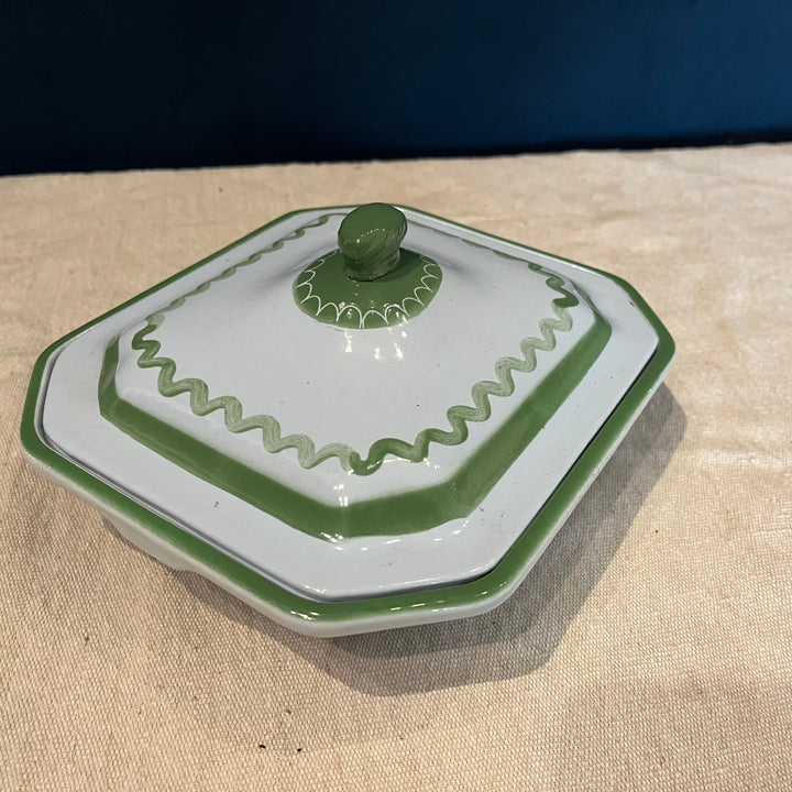 3pc Klafrestrom Sweden Green & White Serving-ware