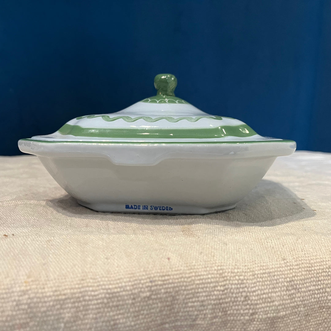 3pc Klafrestrom Sweden Green & White Serving-ware