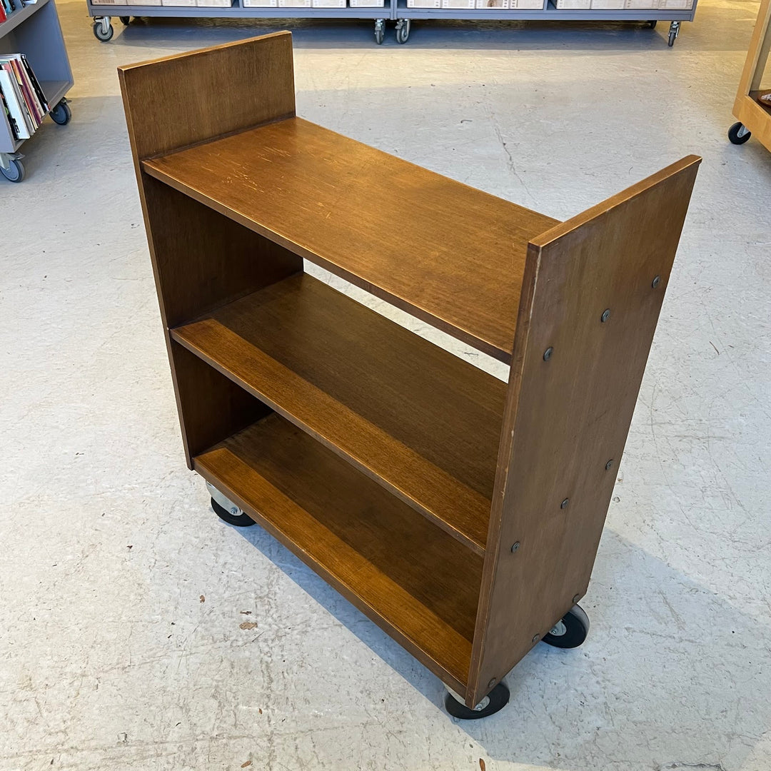 1960s Wood Library Book Cart
