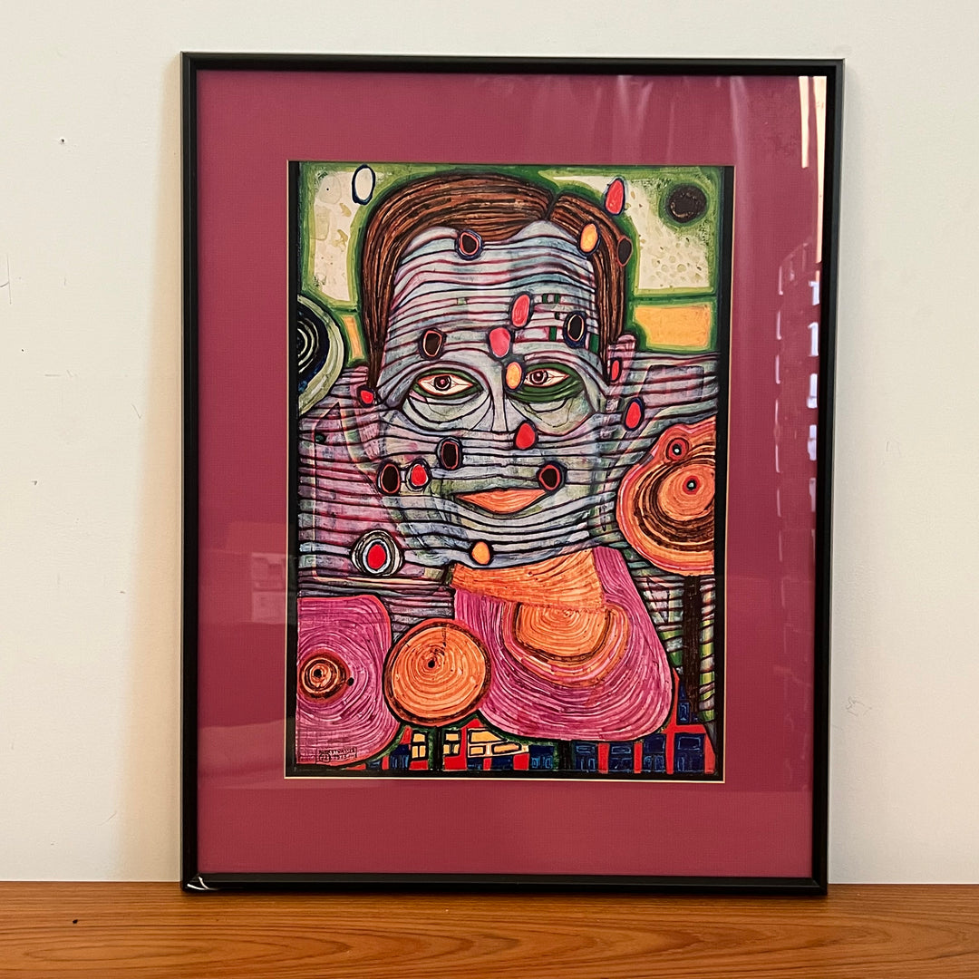 Framed 1970s Hundertwasser Calendar Print #2