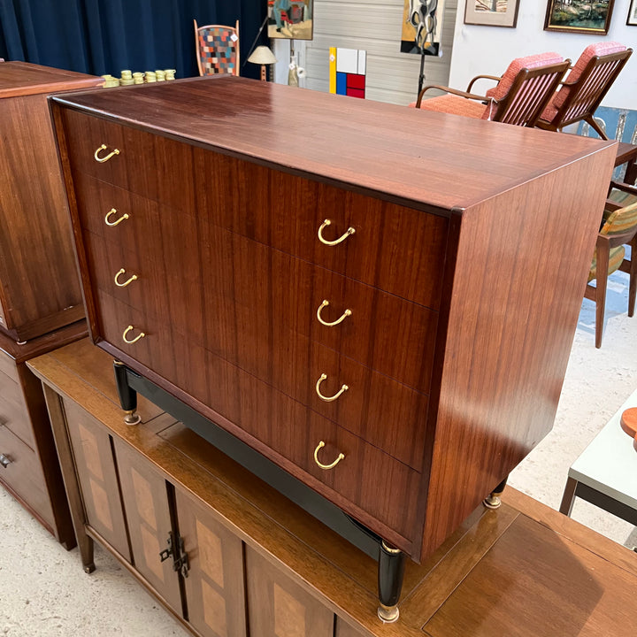 GPlan Teak and Black Lacquer 4-Drawer Chest