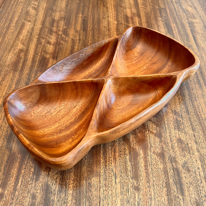 Solid Teak 4-Section Serving Tray