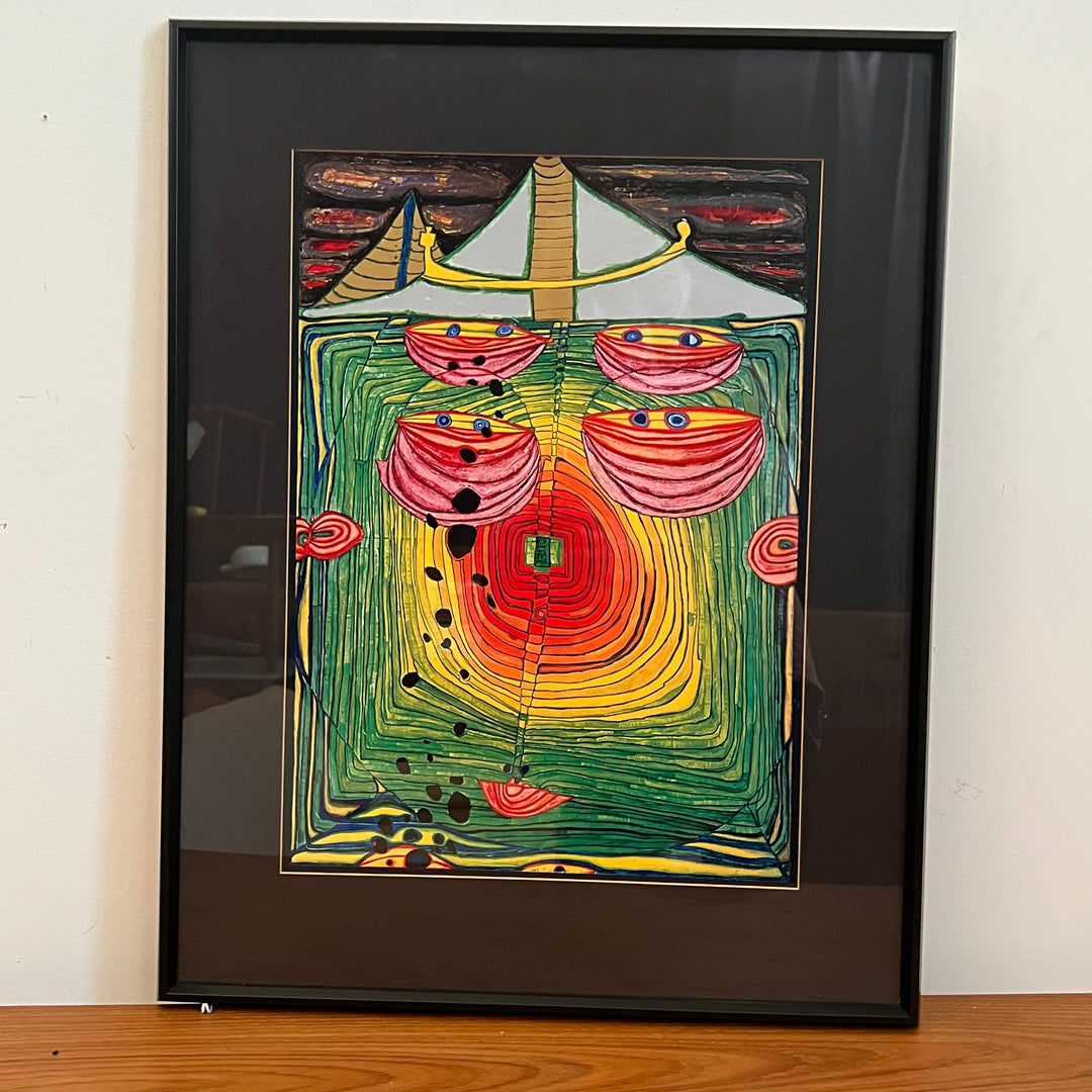 Framed 1970s Hundertwasser Calendar Print #6