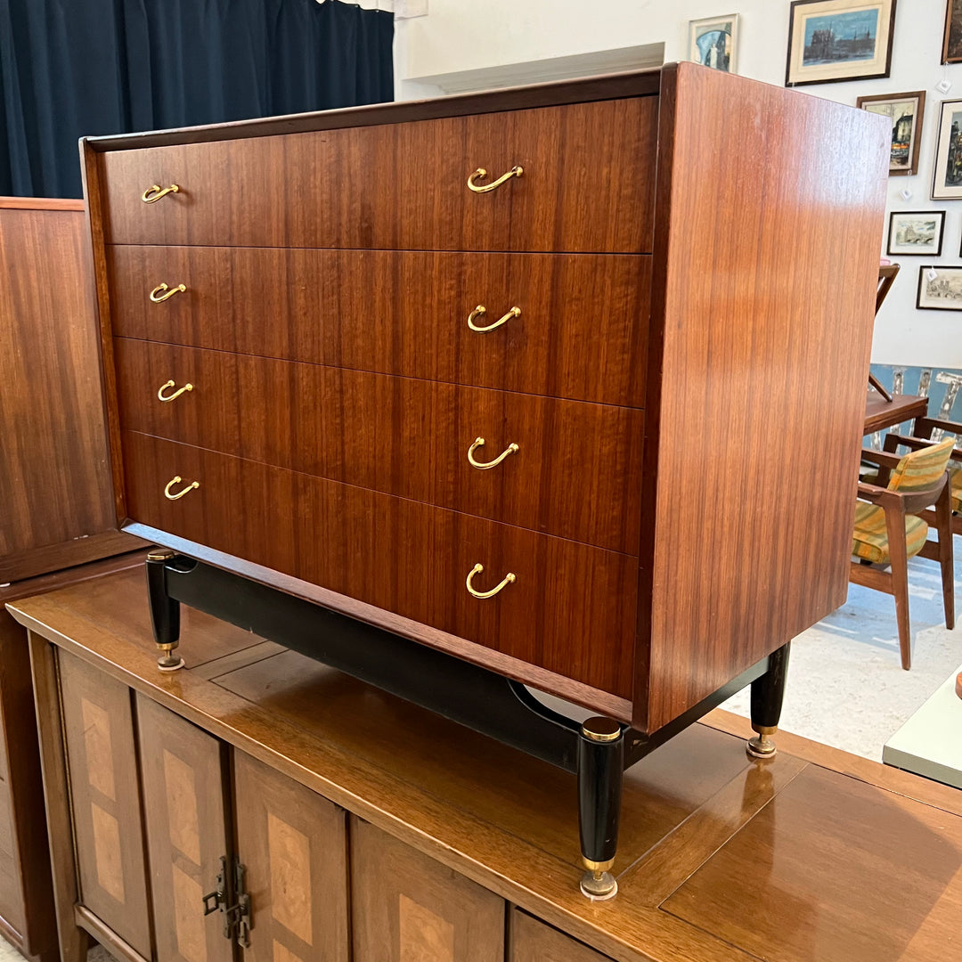GPlan Teak and Black Lacquer 4-Drawer Chest