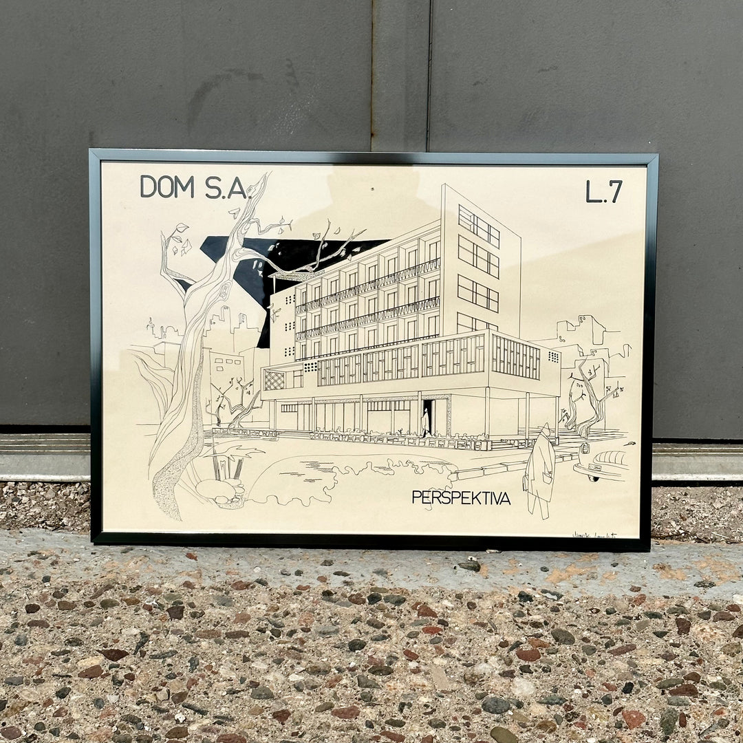Modernist Architectural Perspective Drawing