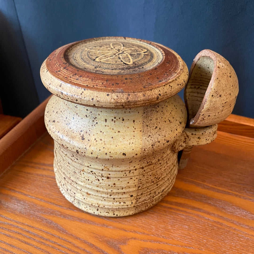 Stoneware Coffee Canister with Spoon