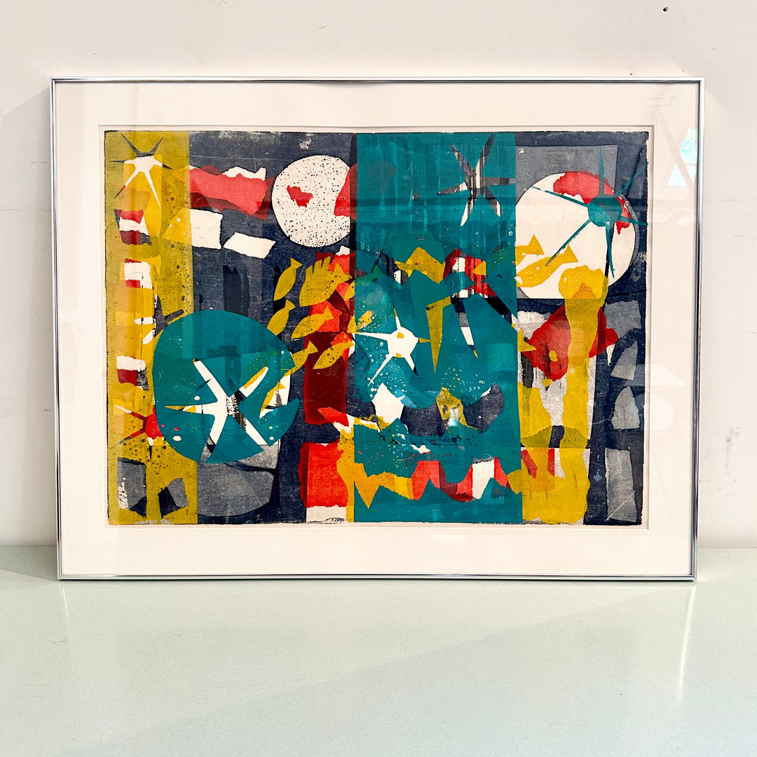 Abstract Oceanic Lithograph, Unsigned