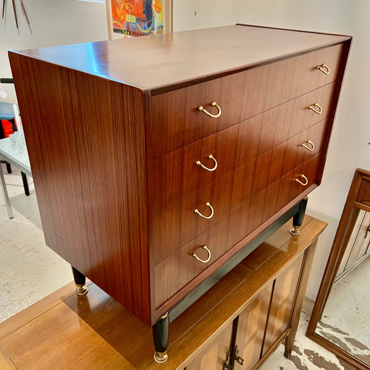 GPlan Teak and Black Lacquer 4-Drawer Chest