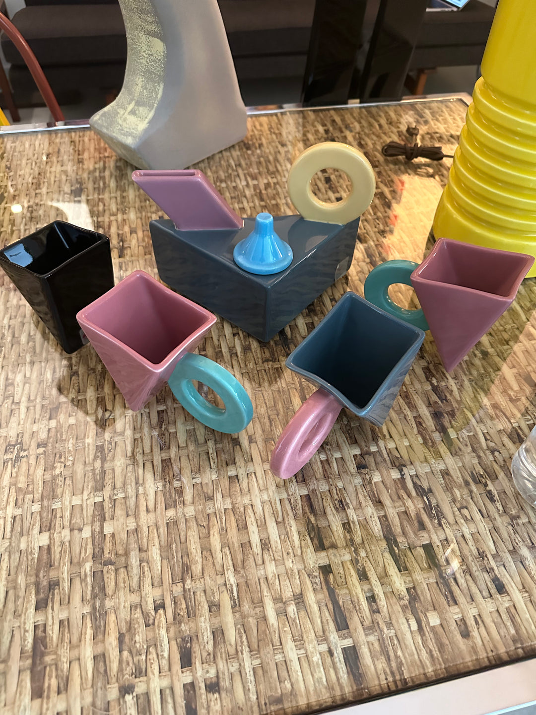 5 pc tea set. Peter Shire for Feltman Langer 1980s