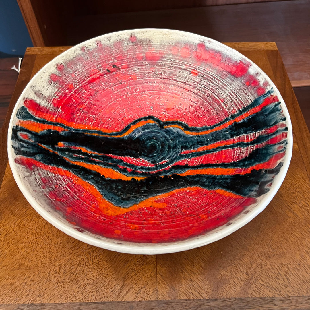 Ceramic Bowl w/Red Glaze