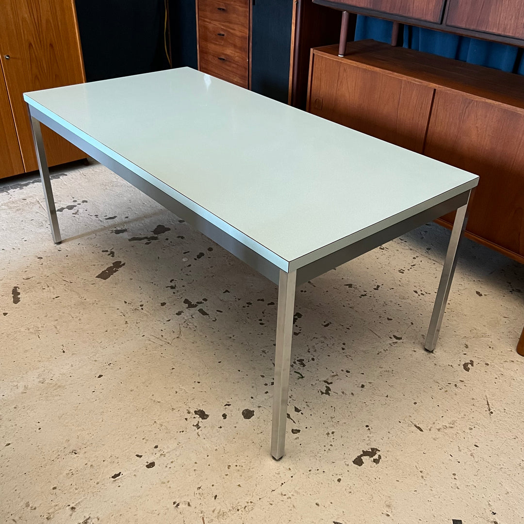 1960s Office Table w/Pale Turquoise Laminate Top