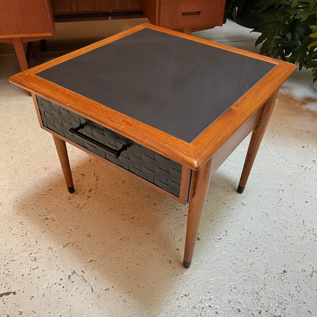 Square Side Table w/Black Porcelain Insert