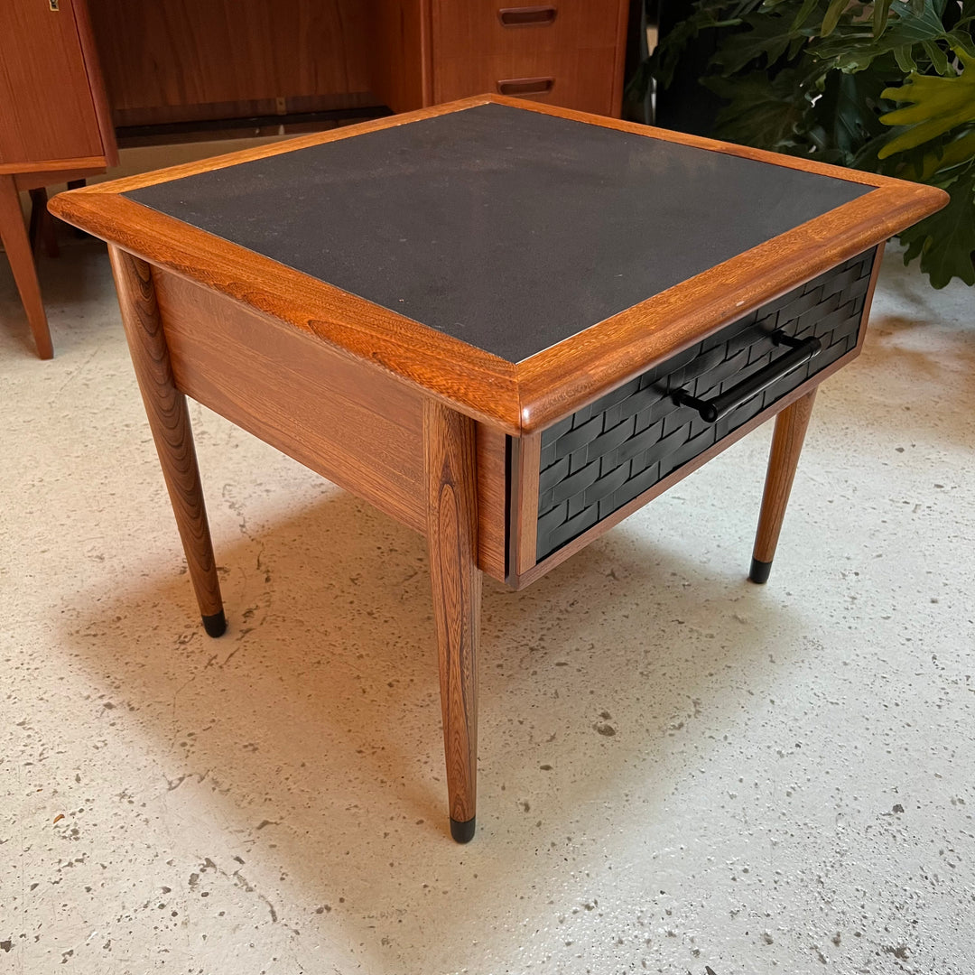 Square Side Table w/Black Porcelain Insert
