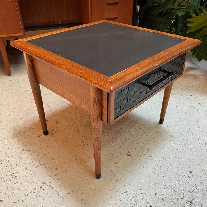 Square Side Table w/Black Porcelain Insert