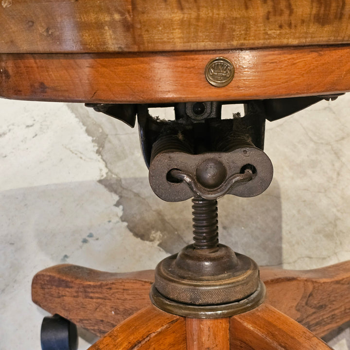 Adjustable Sikes Swivel Oak Desk Chair