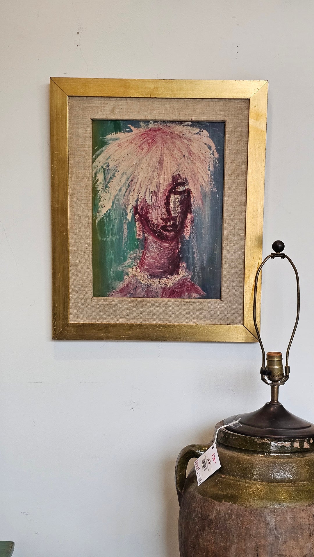 Framed Oil Portrait of Woman