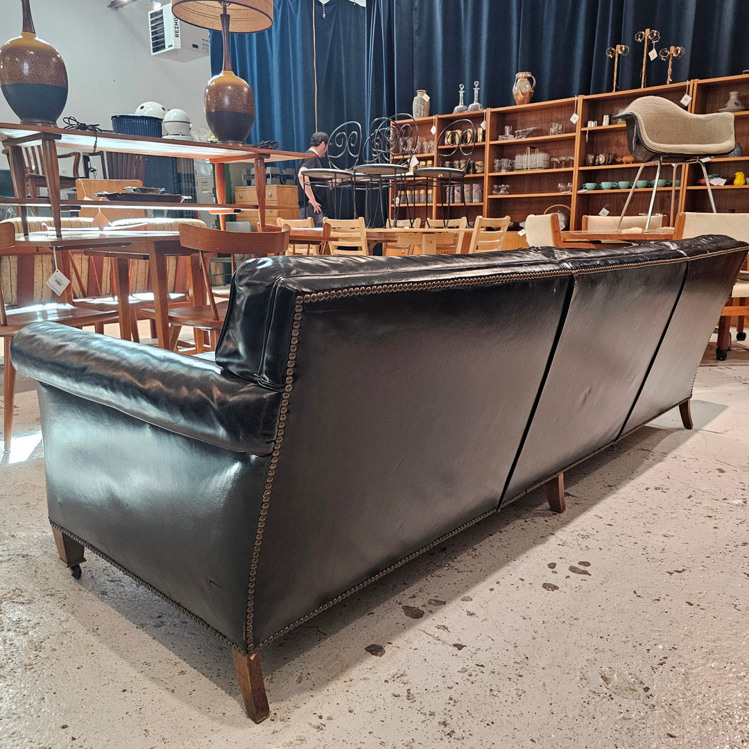 Vintage Black Leather Sofa