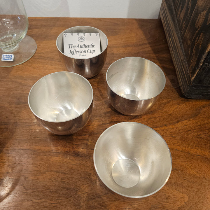 (4) Authentic Jefferson Pewter Cups