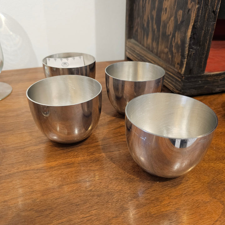 (4) Authentic Jefferson Pewter Cups
