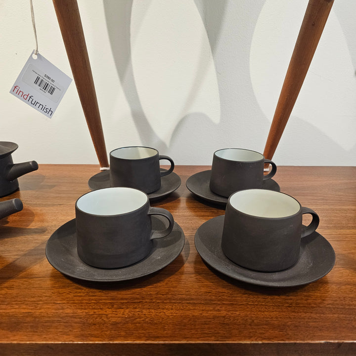 (4) Dansk 'Flamestone' Mug & Saucers