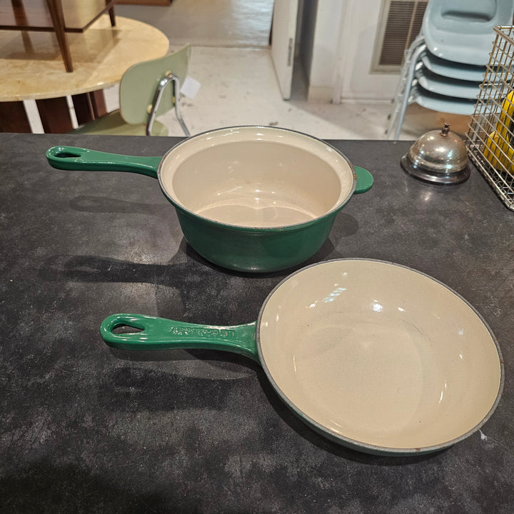 Le Creuset Hunter Green 2-in-1 Saucepan Skillet