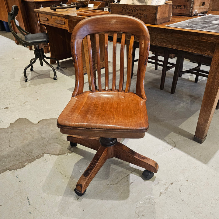 Adjustable Sikes Swivel Oak Desk Chair