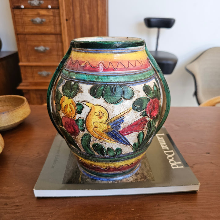 Vintage Italian Hand-painted Urn Vase